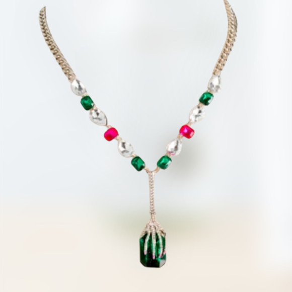 Betsey Johnson New jeweled skeleton hand neckace - Picture 1 of 7
